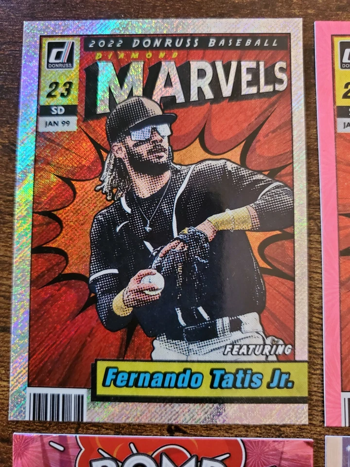 Lote Donruss Marvels Ice Rapture & Pink Firework 2022, Bomb Squad Fernando Tatis. Foto 3 de 4