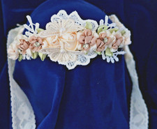 BRIDAL-WEDDING HAIRBAND - WITH LACE, RIBBON EMBROIDERY, PEARLS, RHINESTONES