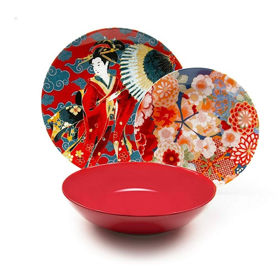 Excelsa Servizio Piatti 18 Pezzi Porcellana e ceramica Kimono 18 pz cod.62486 - Immagine 2 di 4