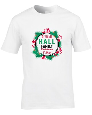 Hall Christmas Family Men's Women's Kids T-Shirt Custom Name Xmas Gift Idea