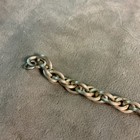 Vintage 1950s texture design chain loop bracelet gold tone metal 7 inches long — photo 4