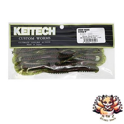 NEW Keitech Mud Wag Long 8-inch #208 Watermelon Pepper Red