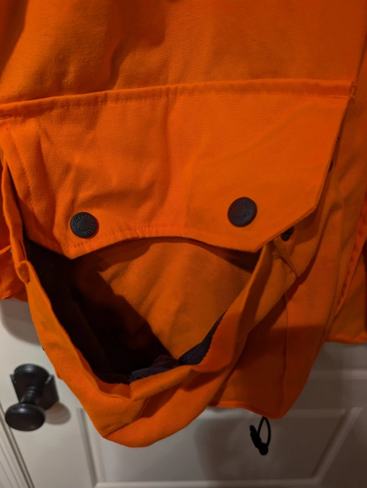 Cabelas XL Tall Blaze Orange Hooded Hunting Field Jacket - Image 3 of 4