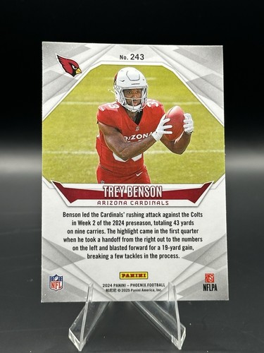 2024 Panini Phoenix - Rookies Trey Benson #243 (RC) - 第 2/2 張圖片