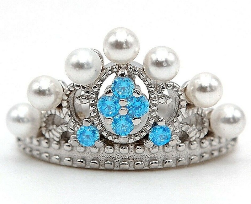 Tiara 1CT  Aquamarine 925 Sterling Silver Ring Jewelry Sz 8 &5-5