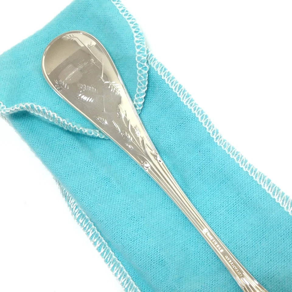 Cuchara sopera Tiffany & Co Audubon Place/ovalada 7-3/8" sólida esterlina 76,6 g sin mono Foto 3 de 4