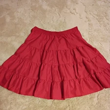 Malcom Mode Red Tiered Stretch Band Women's Skirt  Petticoat Medium USA