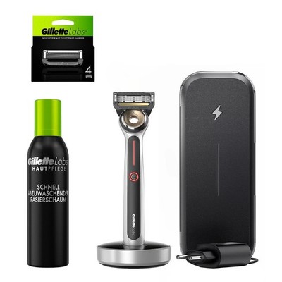 Gillette Labs Heated Nassrasierer SET für Herren + 5 Klingen & Rasierschaum