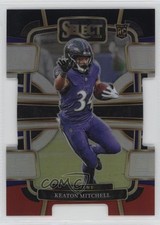 2023 Panini Select Concourse Black & Red Prizm Die-Cut Keaton Mitchell #10 1o8k