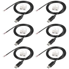 USB Type-C Pigtail Cable Extension Power 22AWG 6pcs-3.3Ft-Type-C