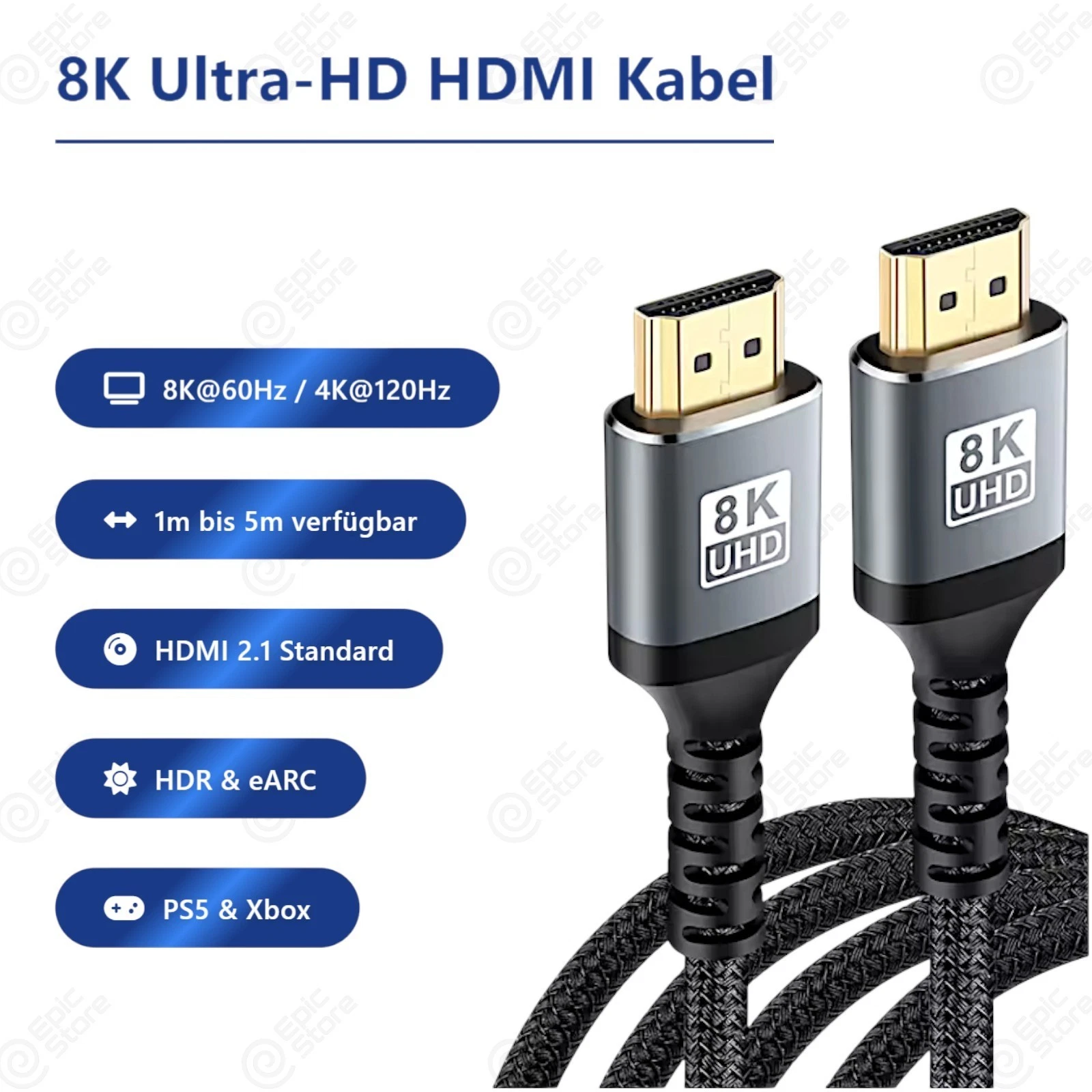 HDMI Kabel 2.1 4K 8K Premium High Quality UHD HDR eARC PS5 1