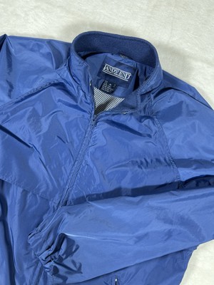 Lands' End Windbreaker Jacket Men XL Blue Vintage Lightweight Full Zip Vented