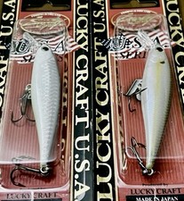 2 Lucky Craft Pointer 78 SP Minnow Jerkbait Lures MS GUN METAL/SEXY CHART SHAD