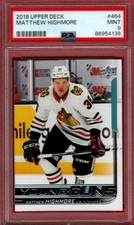 2018-19 UPPER DECK MATTHEW HIGHMORE YOUNG GUNS ROOKIE #464 PSA 9 MINT RC UD YG