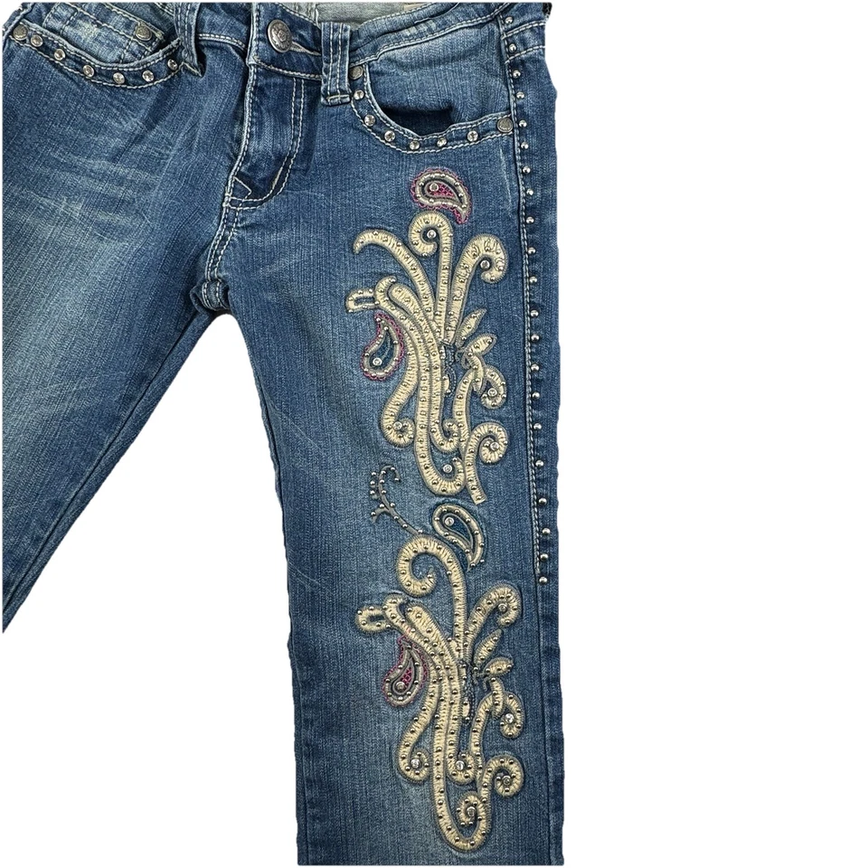 Trinity Ranch Montana West Jeans Sz 1 Bootcut Embroidered Rhinestone Western - Image 3 of 4