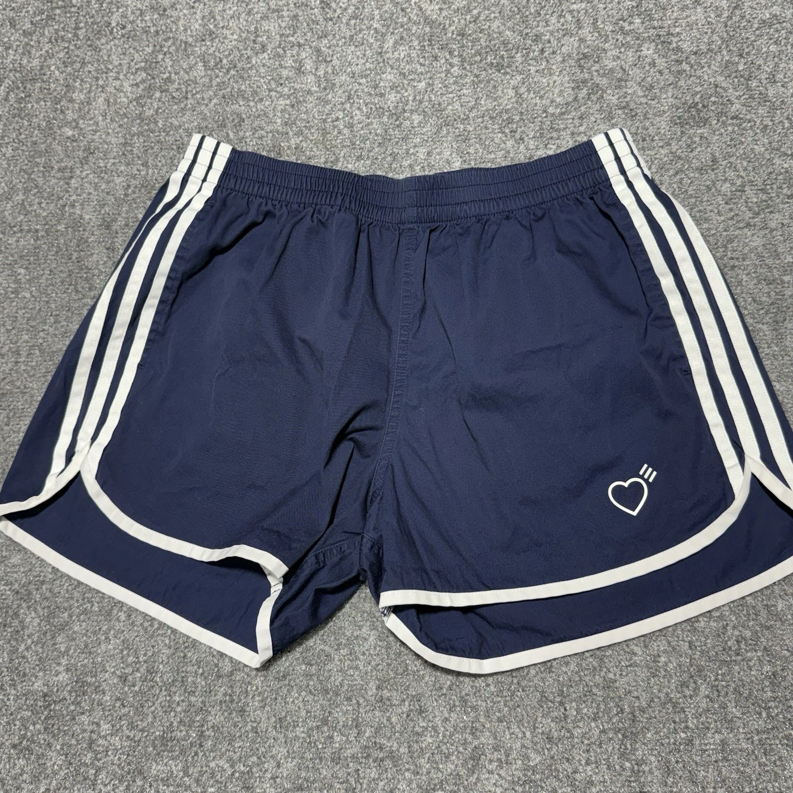adidas x Human Made Running Shorts Men Medium Blue 3 Stripe Heart Gym GM4186