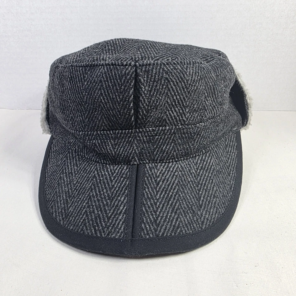 Gorra trampero Yukon invierno al aire libre Reasearch gorra forrada sherpa orejeras gris mediano Foto 3 de 4