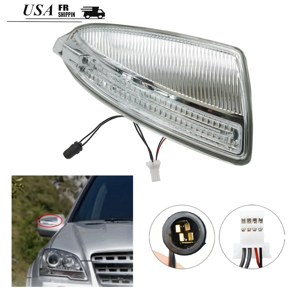 Fits For Mercedes-Benz W164 ML350 ML550 Right Door Side Mirror Turn Signal Light Foto 3 de 4