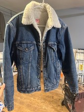 Vintage 80s Levi's San Francisco Denim Jean Jacket Size 40R Made In USA Sherpa