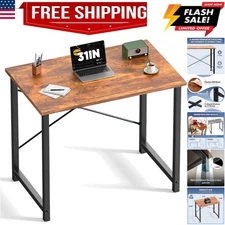 32 in Small Computer Desk for Home Office, Modern Study Work Table Simple Sty...