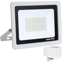 LED Strahler AußEn 100W 10000 Lumen 6500K Kaltweiß IP65 Fluter Scheinwerfer Weiß
