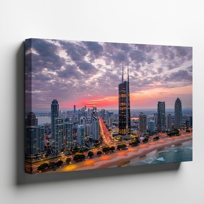 Gold Coast Australia City Skyline Canvas Wall Art Sunset Urban Beachscape Print