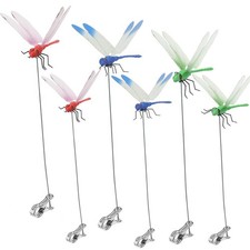 6 Pack Dragonfly Clip,3D Dragonfly Garden Stakes Decor,Fly Deterrent,Dragonfl...