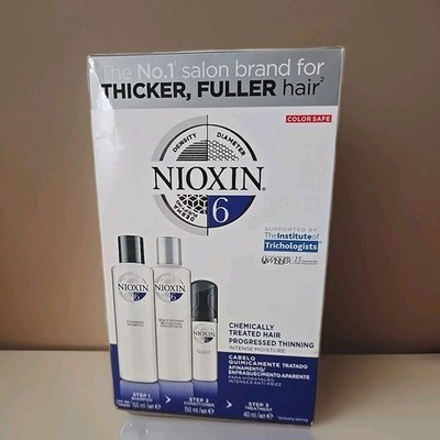Nioxin 6 kit ; chemically treated hair progressed thinning; intense moisture