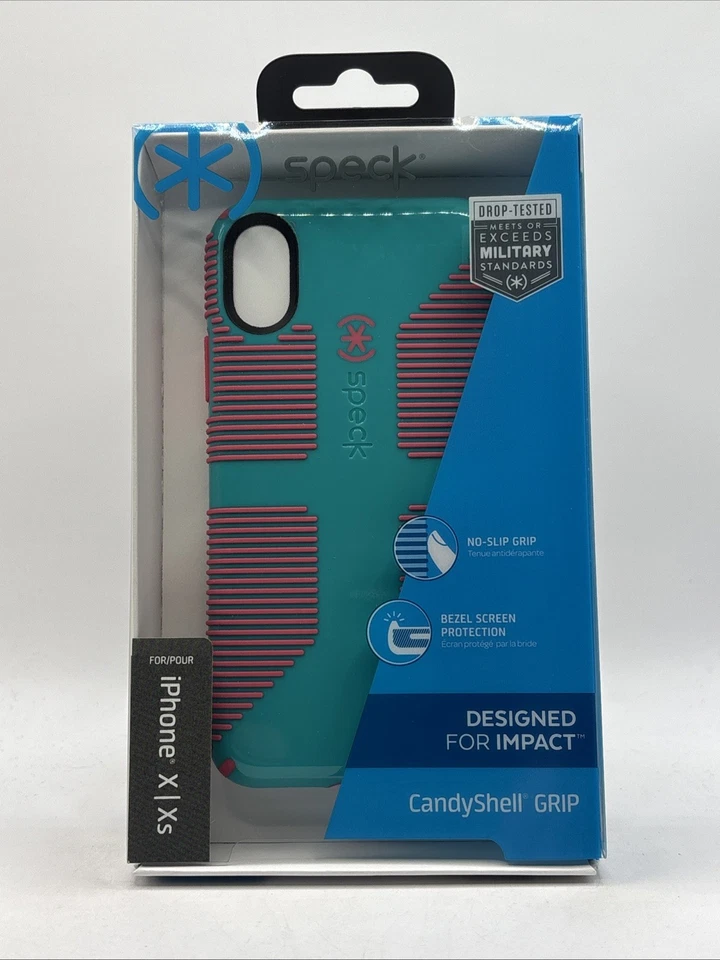 Speck CandyShell Grip Cell Case iPhone X - Blue/Bubblegum Pink *NEW* - Image 2 of 4