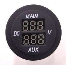 Single meter dual display volt meter (Blue display) UTVs, Boats, RVs, Solar