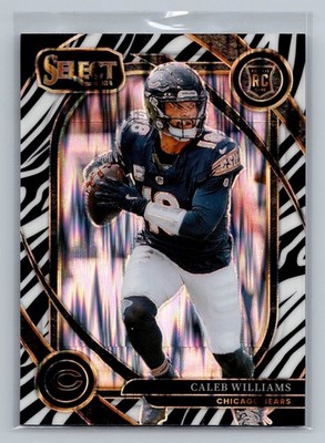 CALEB WILLIAMS 2024 PANINI SELECT ZEBRA PRIZM ROOKIE RC #216 BEARS