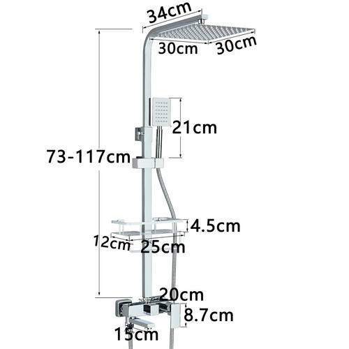 Edelstahl Duschset Duscharmatur Duschsystem Regendusche Mischbatterie Handbrause - Bild 2 von 13