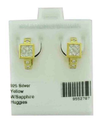 LAB-CREATED WHITE SAPHIRE 1,28 cts CREOLEN .925 Silber (goldfarben)
