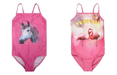 dopodopo girls girls swimsuit flaming / unicorn print one piece size 98/104