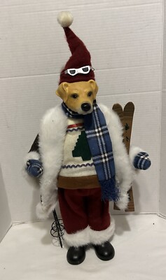 Male Anthropomorphic Dog  Lab Face Figure  22'' tall  Skier w Skis