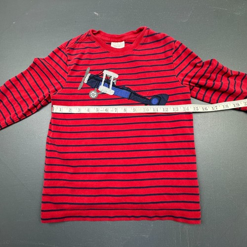 Hanna Andersson Boys Striped Shirt 8 Red Blue Long Sleeve Airplane Graphic Tee - Picture 5 of 9