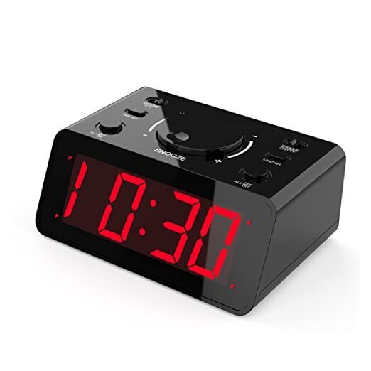 Alarm Clock, Dual Alarm, 2-Level Adjustable Alarm Volume Red Digital Display-image