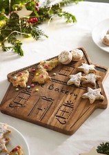 BNWT Next Gingerbread House The Bakery Wooden Chopping Serving Board - Christmas