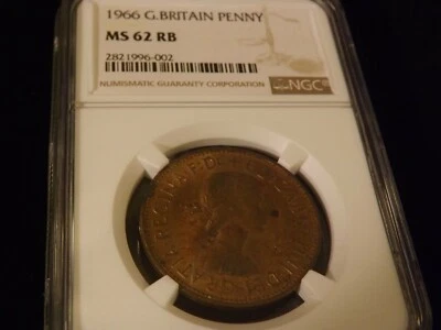 1966   Great Britain    Penny      NGC MS 62 RB - Image 1 of 2