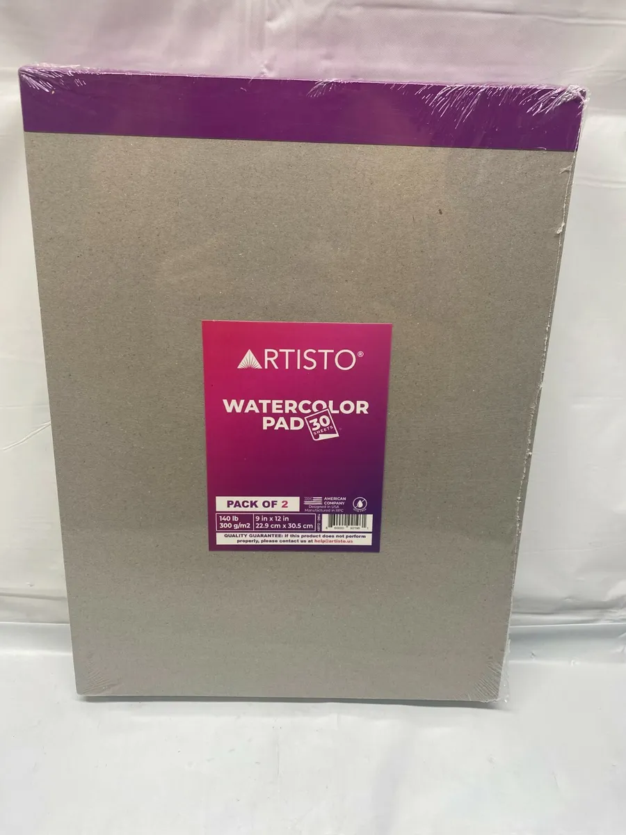 LOT OF 2 Artisto Watercolor Pads 9x12, Pack of 2 (60 Sheets), Glue Bound -  NEW