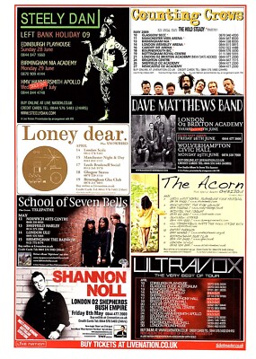 (MOJ1) LIVE TOURDATEN WERBUNG 11X8'' STEELY DAN, LONELY DEAR, COUNTING CROWS