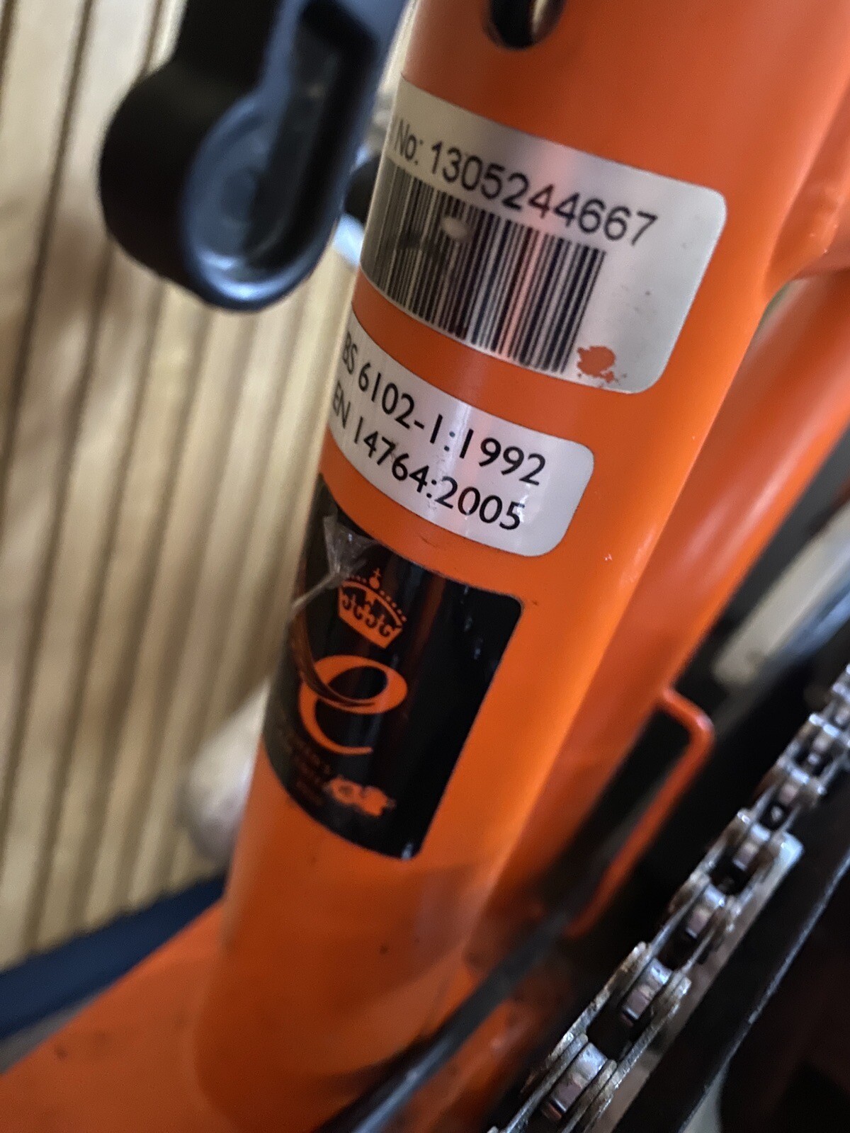 Brompton Orange Folding Bike 3 speed March 2013 Pump Attached