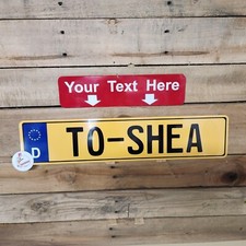 Euro Style Tag Bmw European License Plate Any Text Custom German Yellow