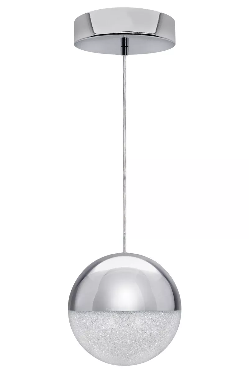 Led chrome cheap sphere pendant