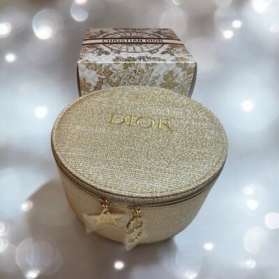 Brand New Gift-of-Purchase Dior beauty Gold Glitter vanity case