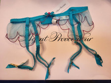 Agent Provocateur Lorna Blue Pink Suspender AP4 Large NWT