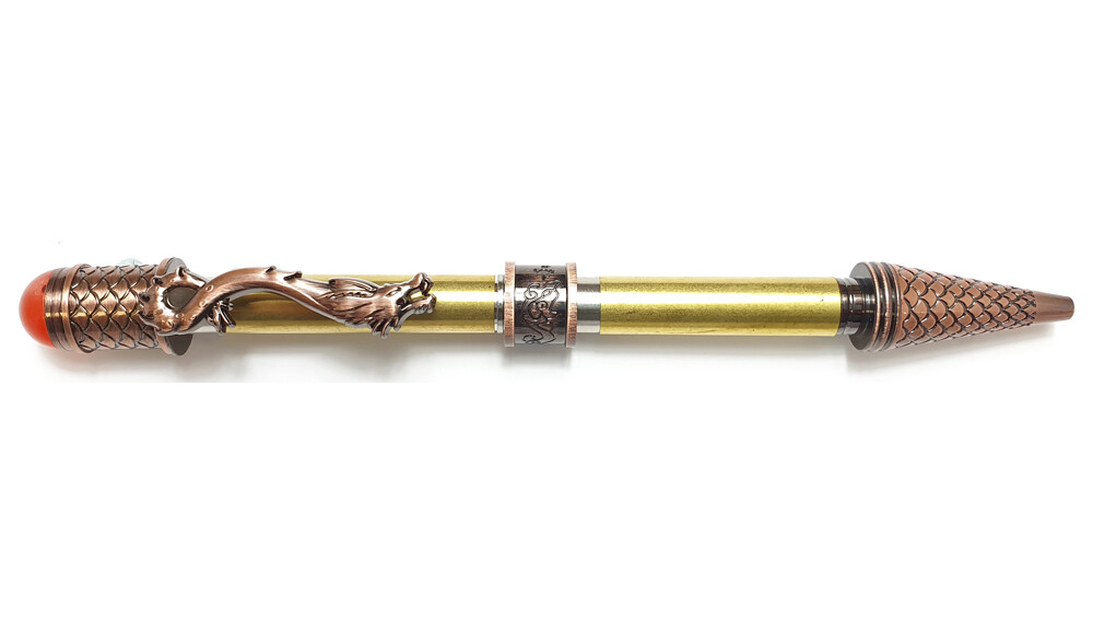 CHARNWOOD Penturning LD3 Loong (Dragon) Twist Pen - Antique Rose Copper