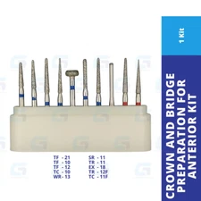 Dental Diamond Bur Kit FG-4101 Crown & Bridge Preparation for Anterior 10/Pk