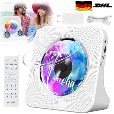 Mini CD Player Bluetooth 5.0 Eingebauten HiFi Lautsprechern Desktop-CD-Player DE