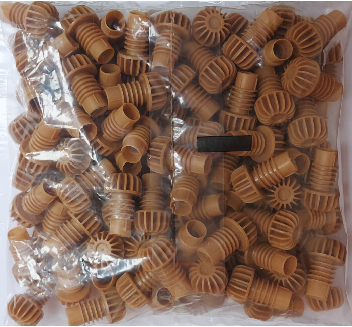 TAPPI A FUNGO ALETTATI pz.100 MARRONI TAPPO PER VINO FRIZZANTE SPUMANTE